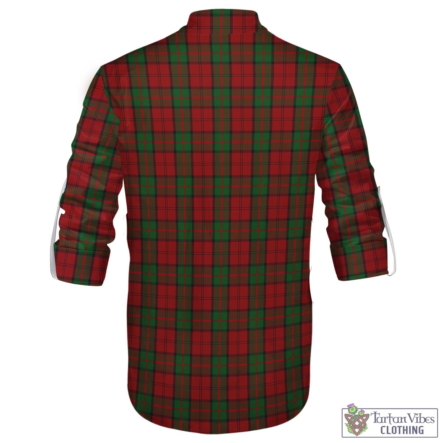 Tartan Vibes Clothing Dunbar Tartan Men's Scottish Traditional Jacobite Ghillie Kilt Shirt with Family Crest