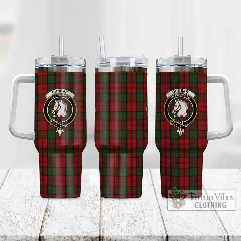 Tartan Vibes Clothing Dunbar Tartan and Family Crest Tumbler with Handle