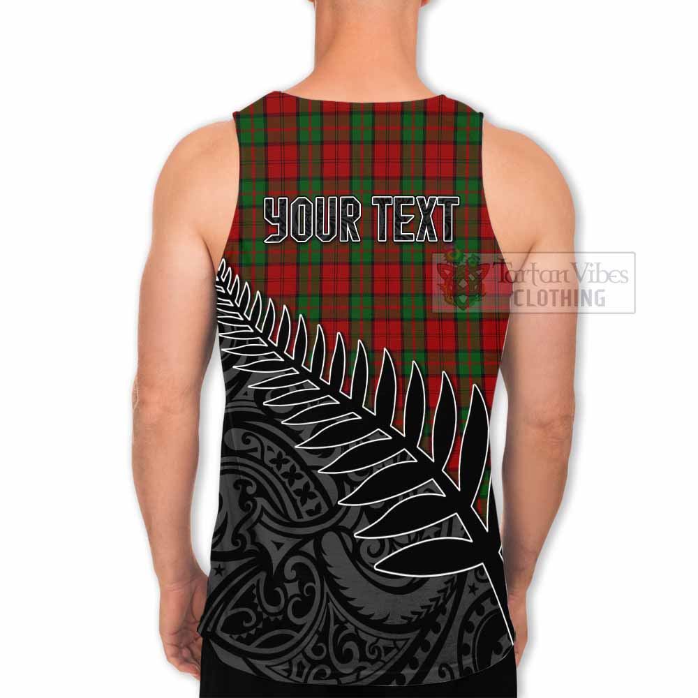 Tartan Vibes Clothing Dunbar Crest Tartan Men's Tank Top with New Zealand Silver Fern Half Style