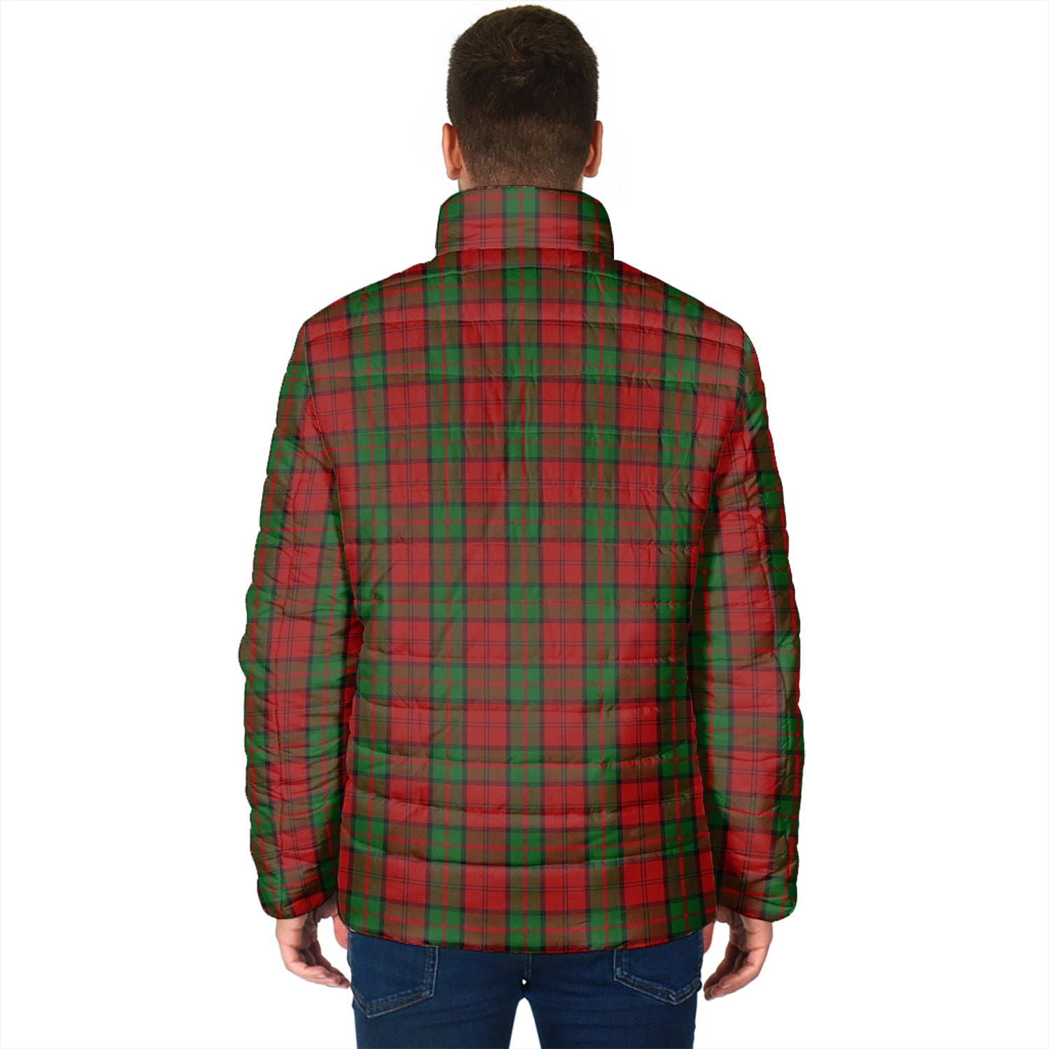 Dunbar Tartan Padded Jacket with Family Crest - Tartanvibesclothing