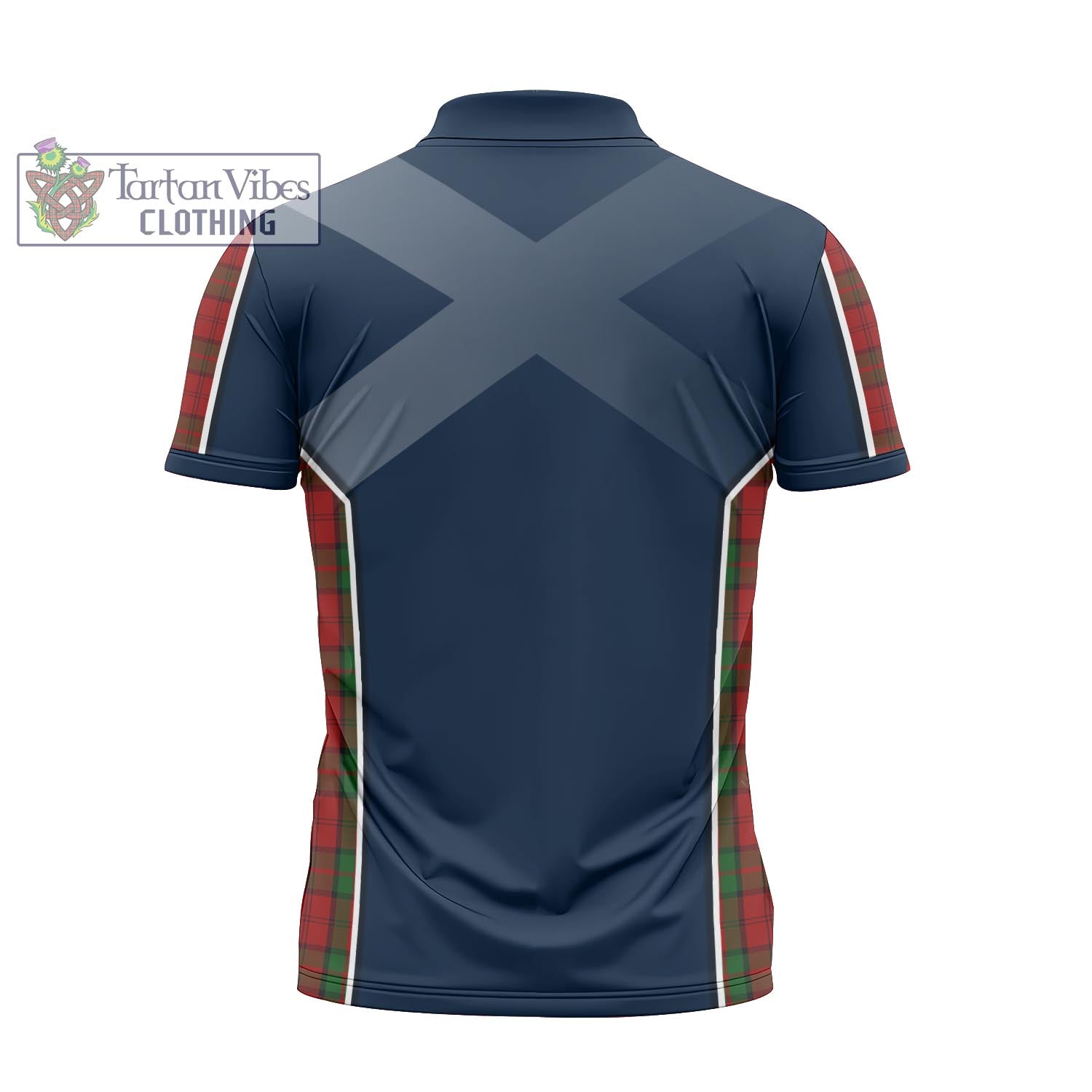 Tartan Vibes Clothing Dunbar Tartan Zipper Polo Shirt with Family Crest and Scottish Thistle Vibes Sport Style