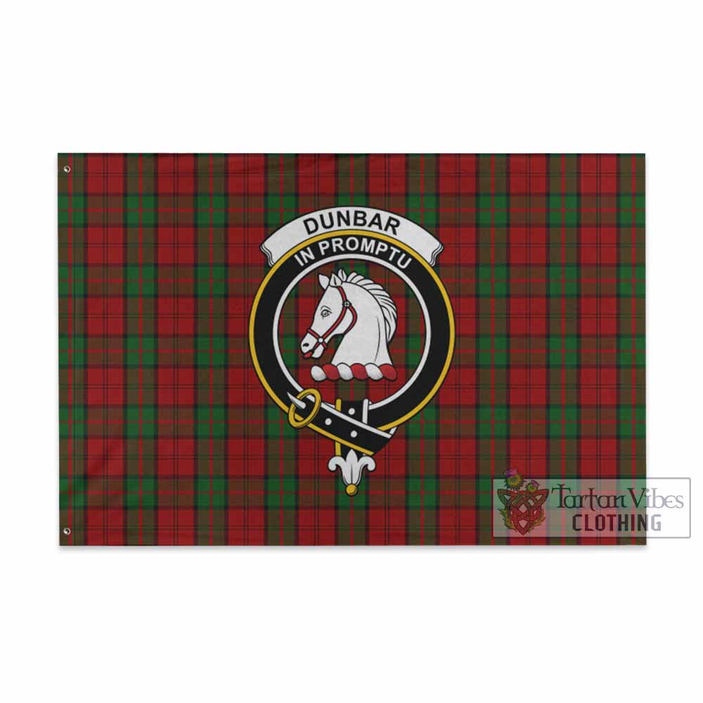 Tartan Vibes Clothing Dunbar Tartan House Flag with Family Crest