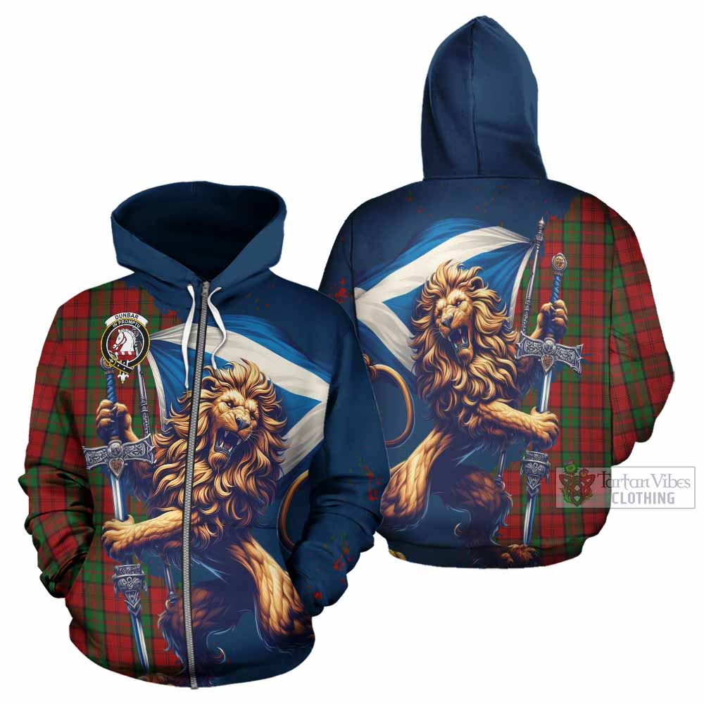 Dunbar Tartan Family Crest Hoodie with Scottish Majestic Lion