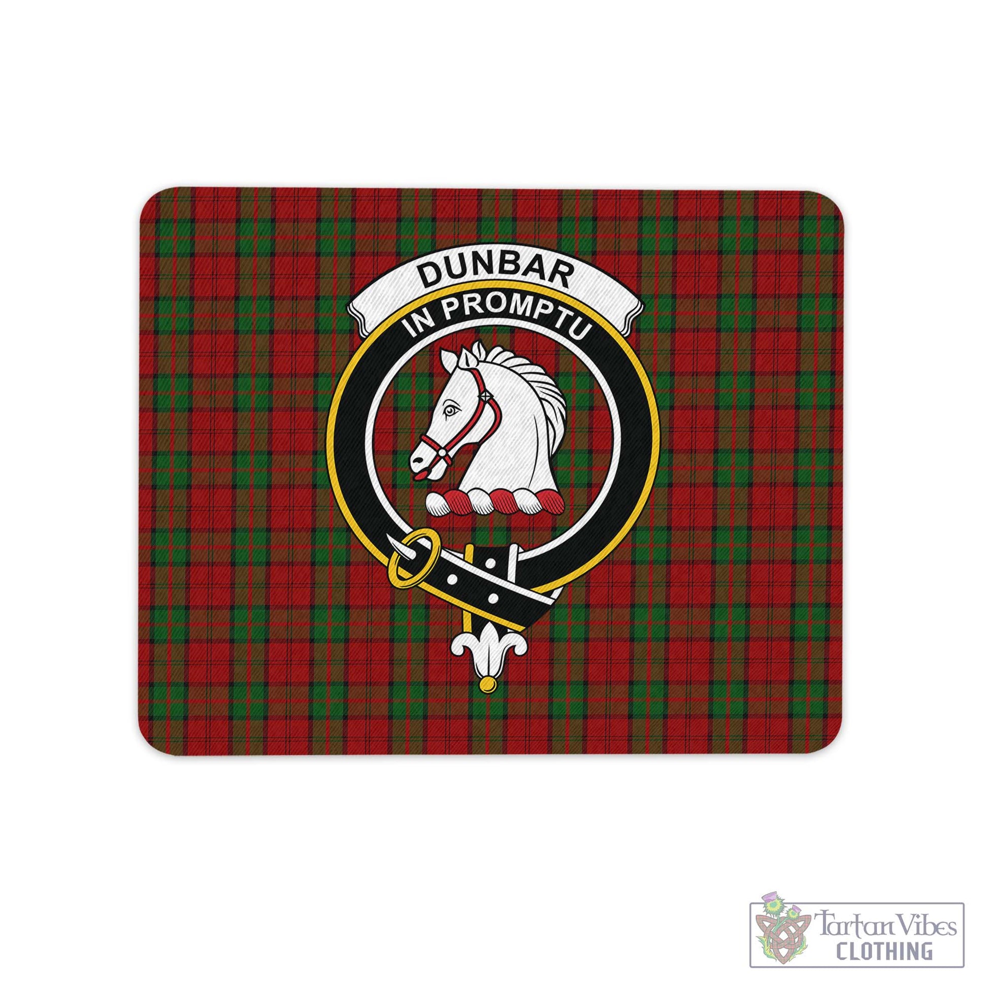 Tartan Vibes Clothing Dunbar Tartan Mouse Pad with Family Crest