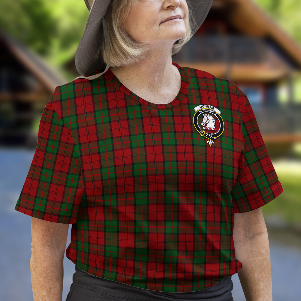 Dunbar Tartan T-Shirt with Family Crest - Tartan Vibes Clothing