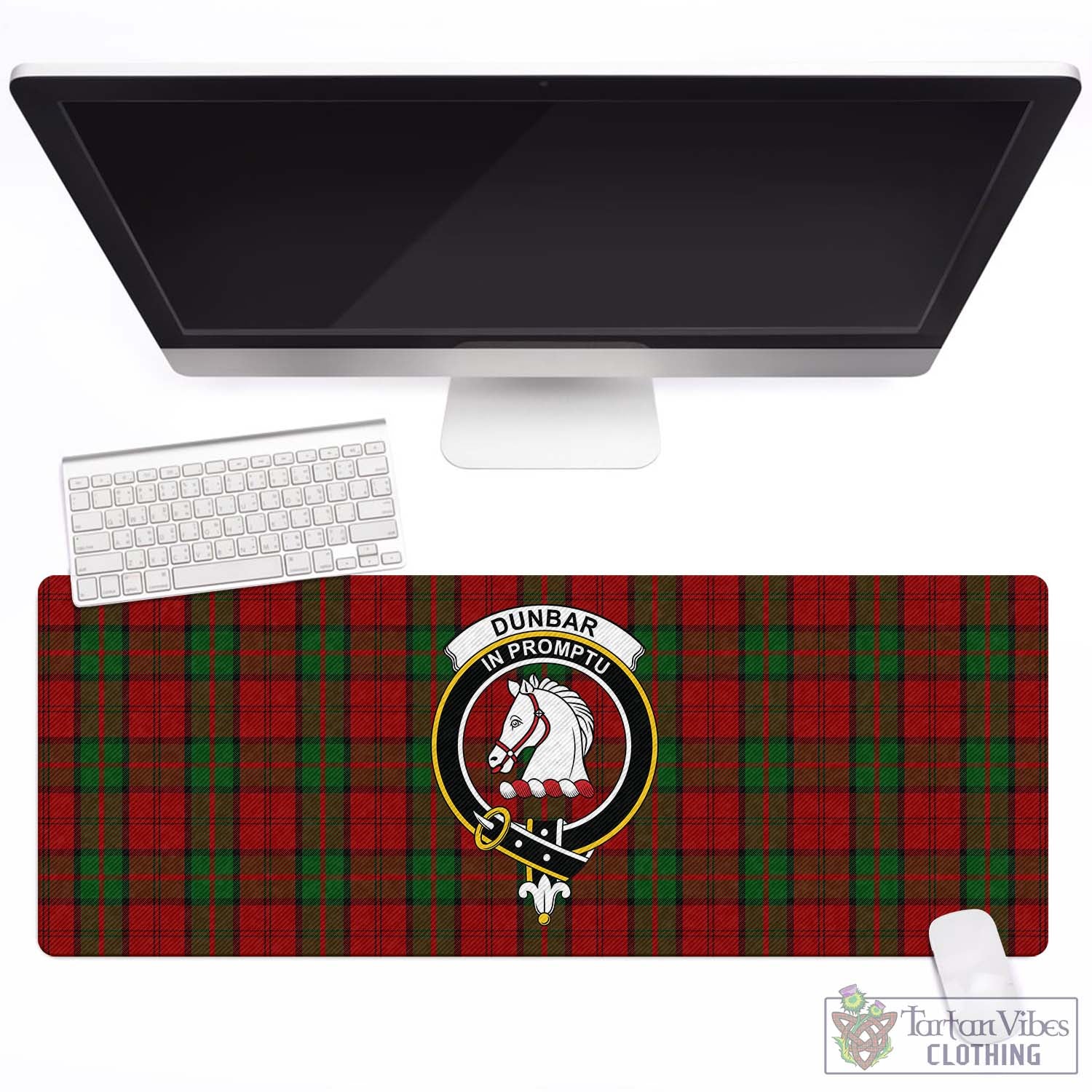 Tartan Vibes Clothing Dunbar Tartan Mouse Pad with Family Crest