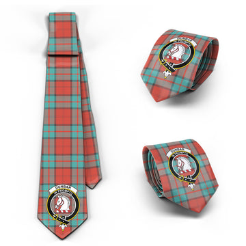 Dunbar Ancient Tartan Classic Necktie with Family Crest