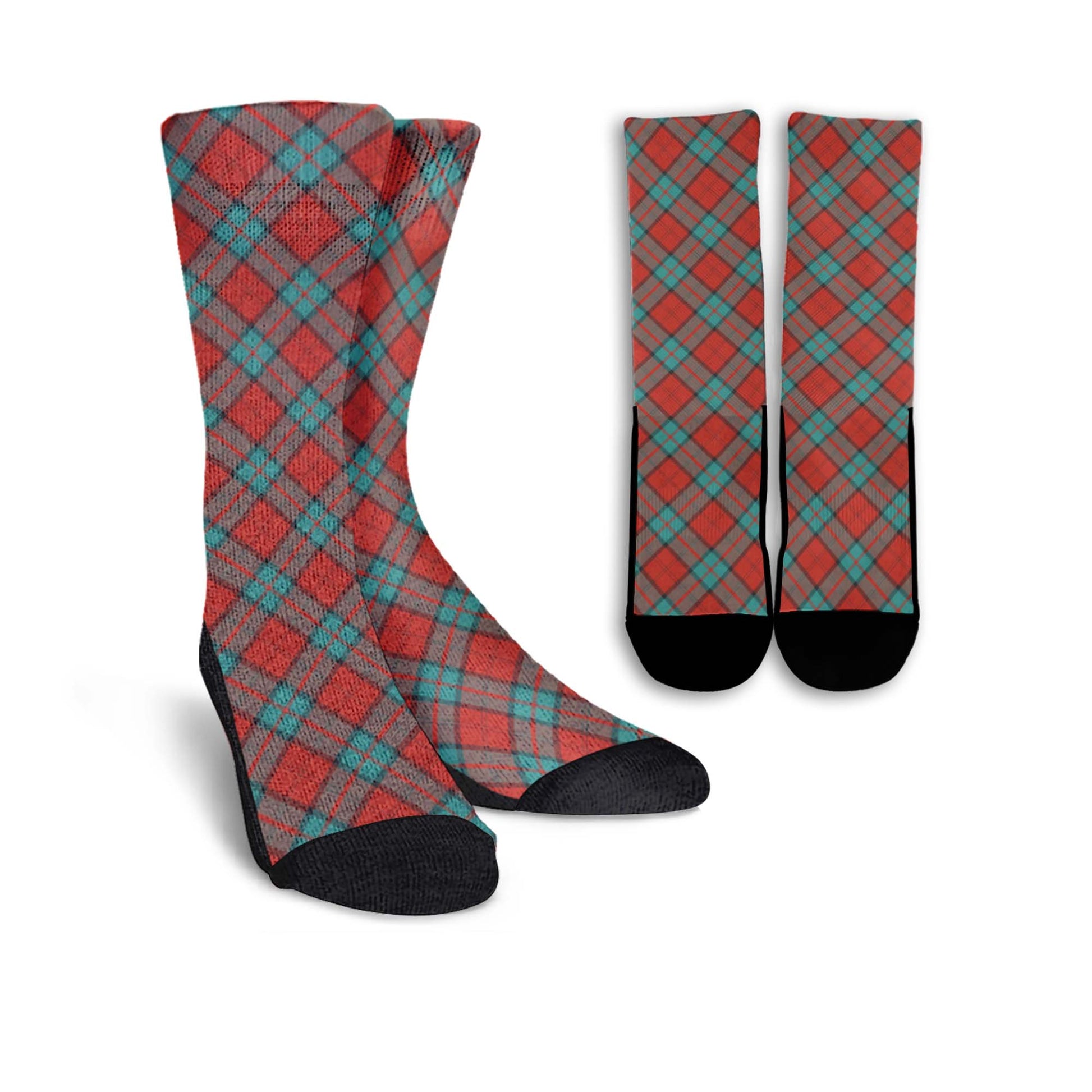 Dunbar Ancient Tartan Crew Socks Cross Tartan Style - Tartanvibesclothing