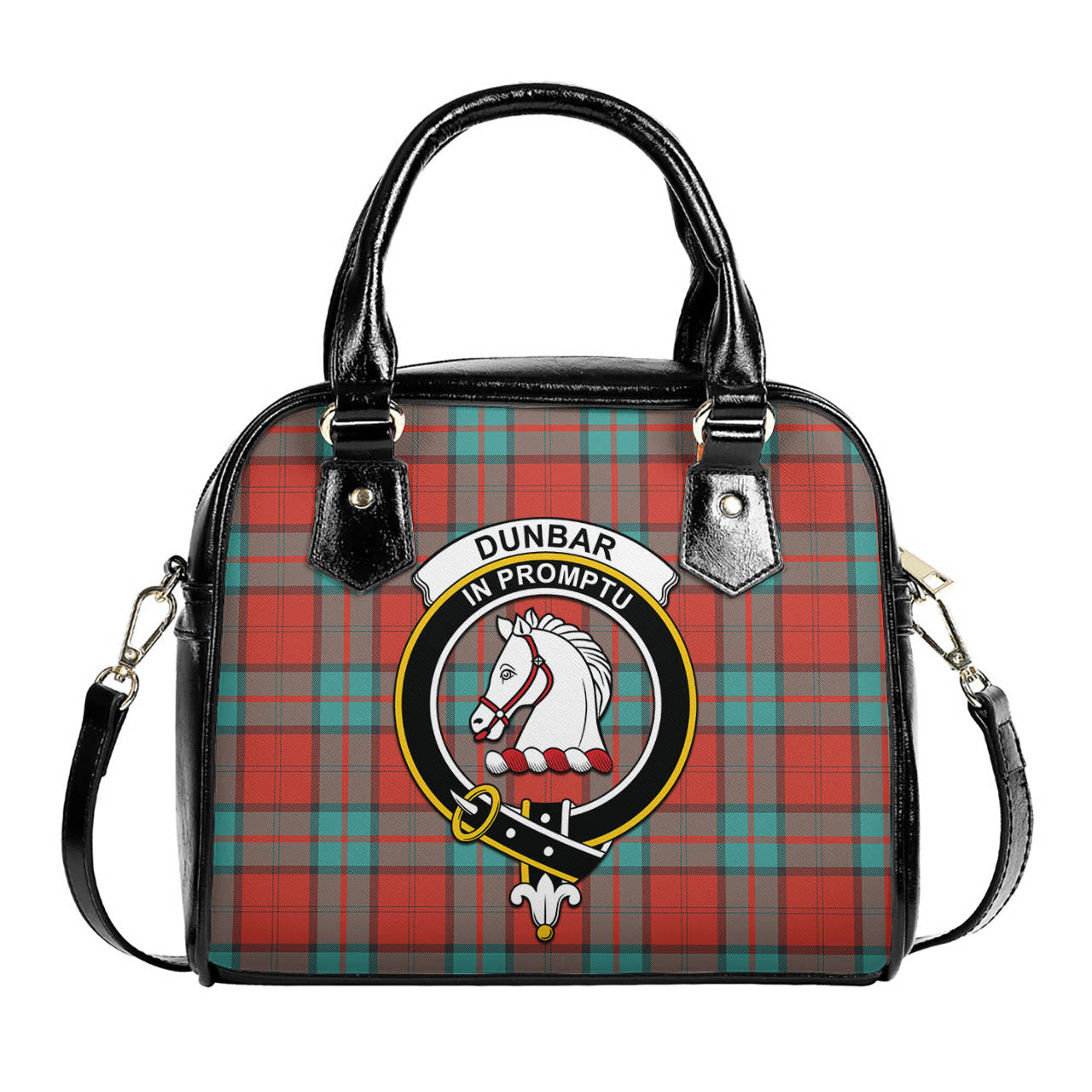Dunbar Ancient Tartan Shoulder Handbags with Family Crest One Size 6*25*22 cm - Tartanvibesclothing