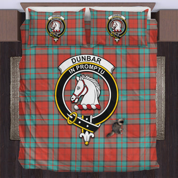 Dunbar Ancient Tartan Bedding Set with Family Crest