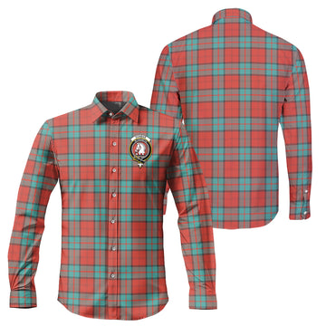 Dunbar Ancient Tartan Long Sleeve Button Up Shirt with Family Crest