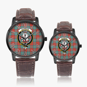 Dunbar Ancient Tartan Family Crest Leather Strap Quartz Watch