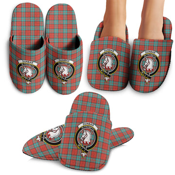 Dunbar Ancient Tartan Home Slippers with Family Crest
