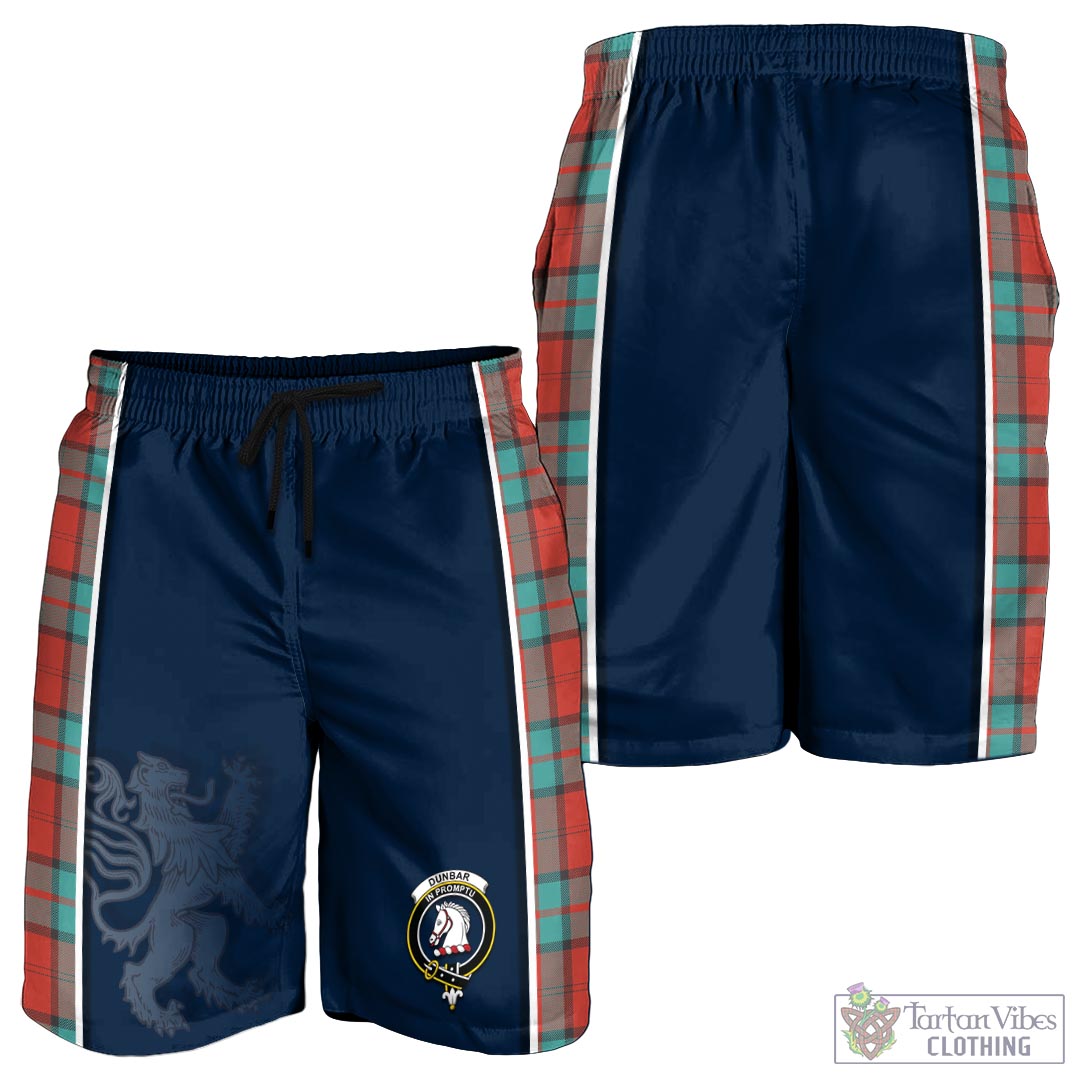 Tartan Vibes Clothing Dunbar Ancient Tartan Men's Shorts with Family Crest and Lion Rampant Vibes Sport Style