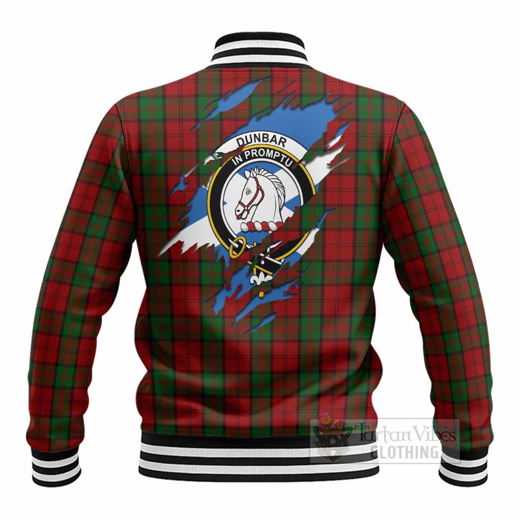 Dunbar Clan Crest In Me Tartan Baseball Jacket Scotland Flag Style