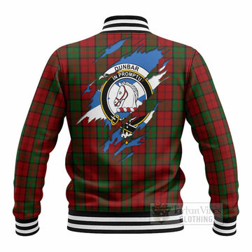 Dunbar Clan Crest In Me Tartan Baseball Jacket Scotland Flag Style