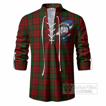 Dunbar Clan Crest In Me Tartan Ghillie Shirt Scotland Flag Style
