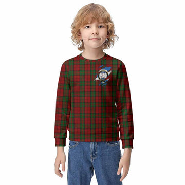 Dunbar Clan Crest In Me Tartan Kid Knitted Sweatshirt Scotland Flag Style