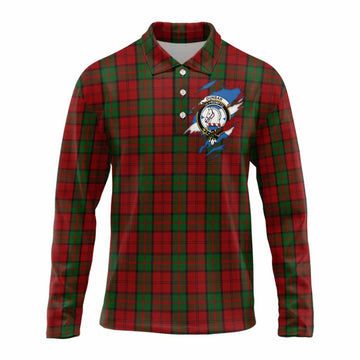 Dunbar Clan Crest In Me Tartan Long Sleeve Polo Shirt Scotland Flag Style