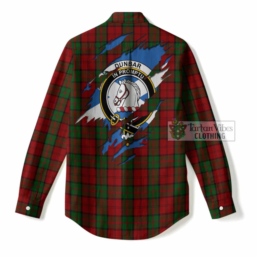 Dunbar Clan Crest In Me Tartan Women Casual Shirt Scotland Flag Style
