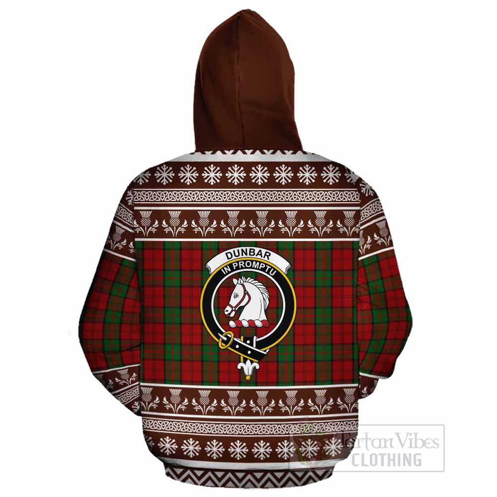 Dunbar Clan Tartan Christmas Cotton Hoodie with Family Crest - Tartan Vibes Clothing