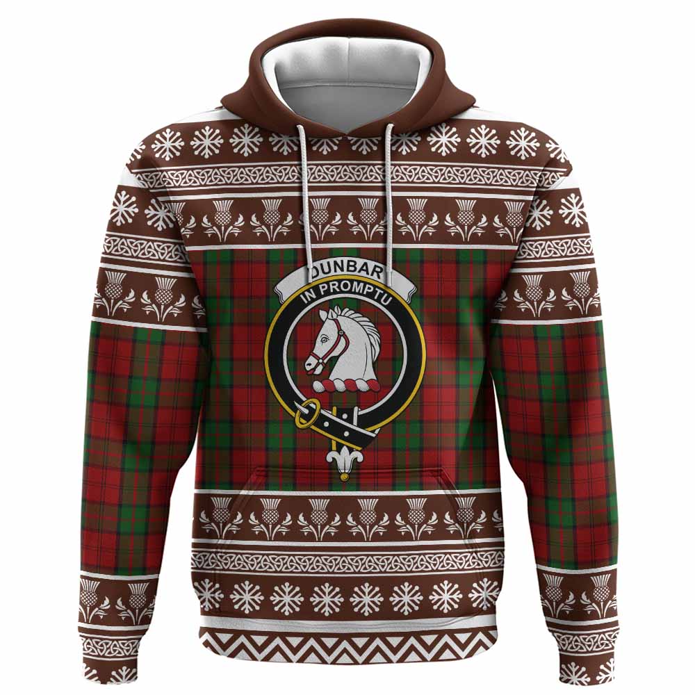 Dunbar Clan Tartan Christmas Hoodie with Family Crest - Tartan Vibes Clothing
