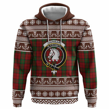 Dunbar Clan Tartan Christmas Hoodie with Family Crest