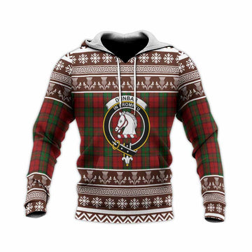 Dunbar Clan Tartan Christmas Knitted Hoodie with Family Crest