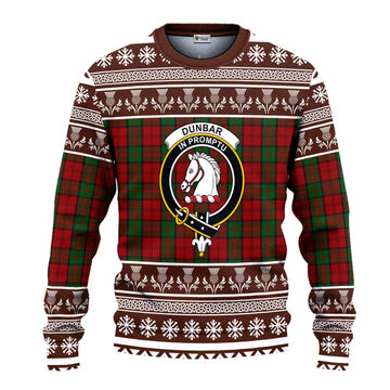 Dunbar Clan Tartan Christmas Ugly Sweater with Family Crest