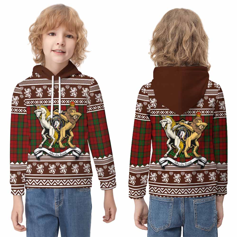 Dunbar Clan Tartan Crest Christmas Kid Hoodie Coat of Arms Funny Style - Tartan Vibes Clothing