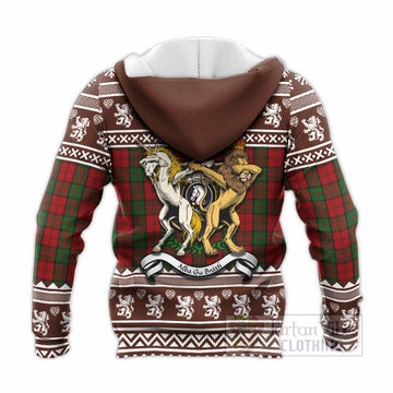 Dunbar Clan Tartan Crest Christmas Knitted Hoodie Coat of Arms Funny Style