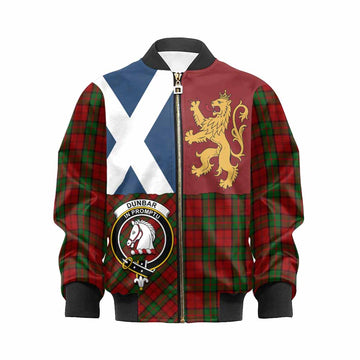 Dunbar Crest Tartan Kid Bomber Jacket with Lion Rampant Saltire Style