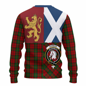 Dunbar Crest Tartan Knitted Sweater with Lion Rampant Saltire Style