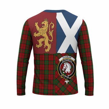 Dunbar Crest Tartan Long Sleeve T-Shirt with Lion Rampant Saltire Style