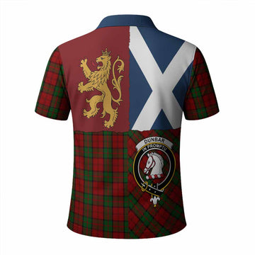 Dunbar Crest Tartan Polo Shirt with Lion Rampant Saltire Style