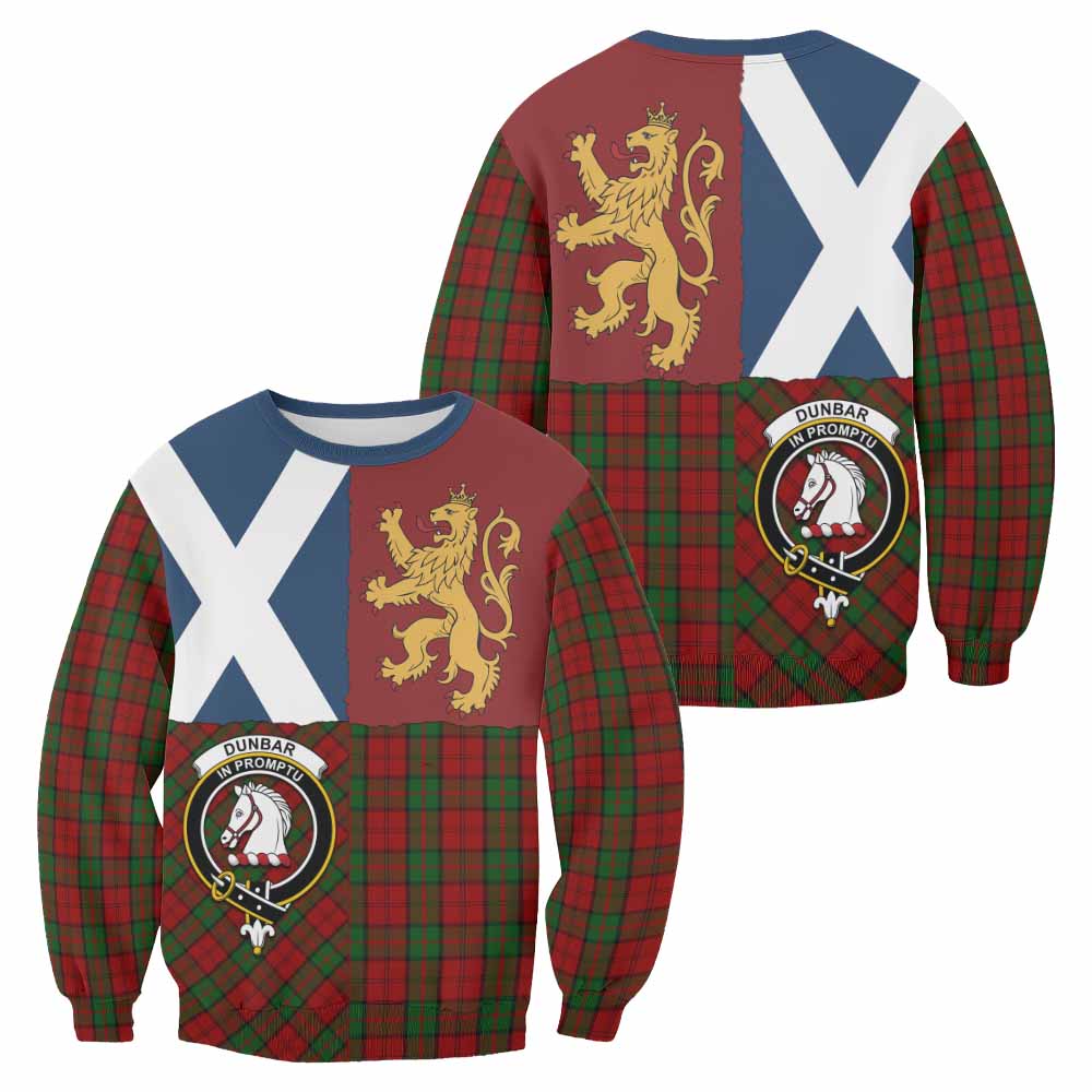 Dunbar Crest Tartan Sweatshirt with Lion Rampant Saltire Style