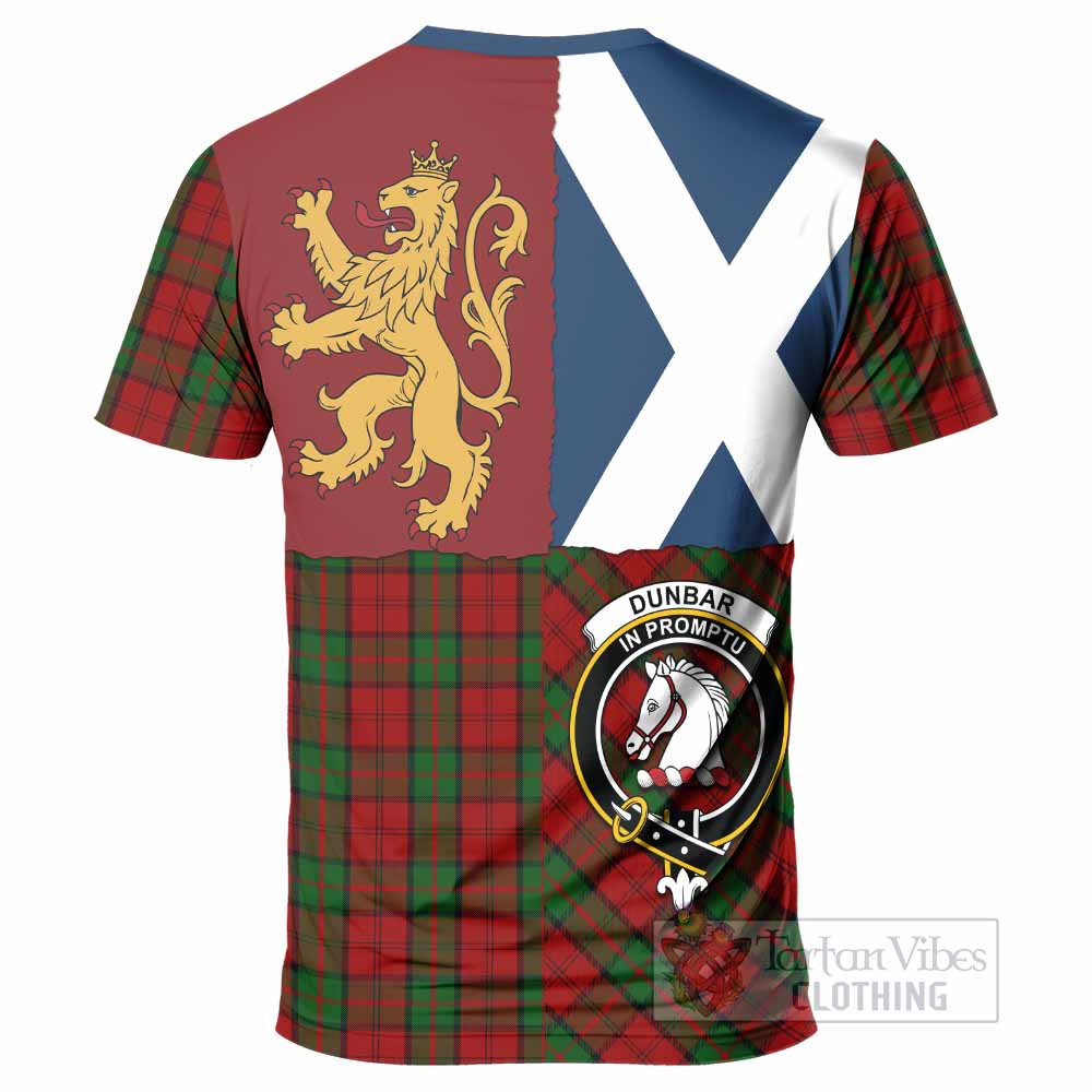 Dunbar Crest Tartan T-Shirt with Lion Rampant Saltire Style