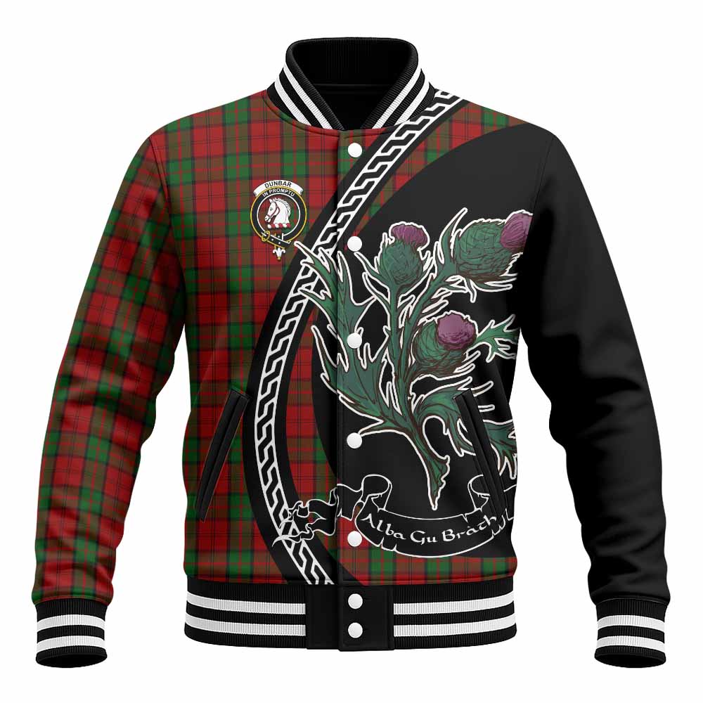 Dunbar Family Crest Tartan Baseball Jacket Alba Thistle Inspired - Tartan Vibes Clothing