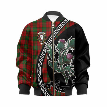 Dunbar Family Crest Tartan Kid Bomber Jacket Alba Thistle Inspired