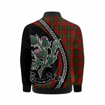 Dunbar Family Crest Tartan Kid Bomber Jacket Alba Thistle Inspired