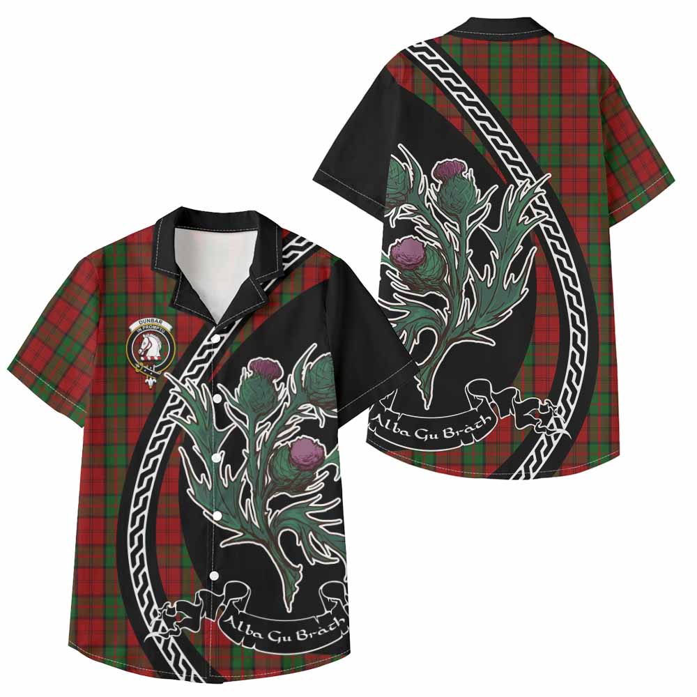 Dunbar Family Crest Tartan Kid Hawaiian Shirt Alba Thistle Inspired - Tartan Vibes Clothing