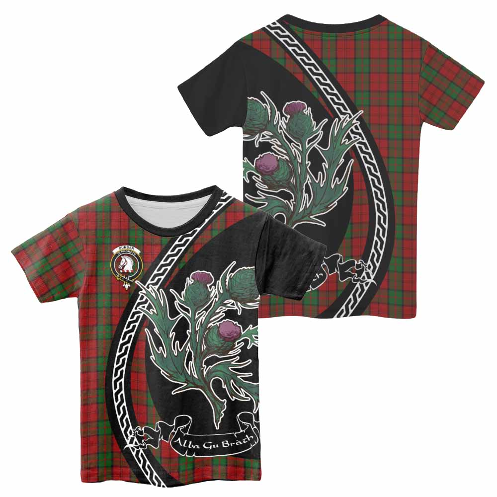 Dunbar Family Crest Tartan Kid T-shirt Alba Thistle Inspired - Tartan Vibes Clothing