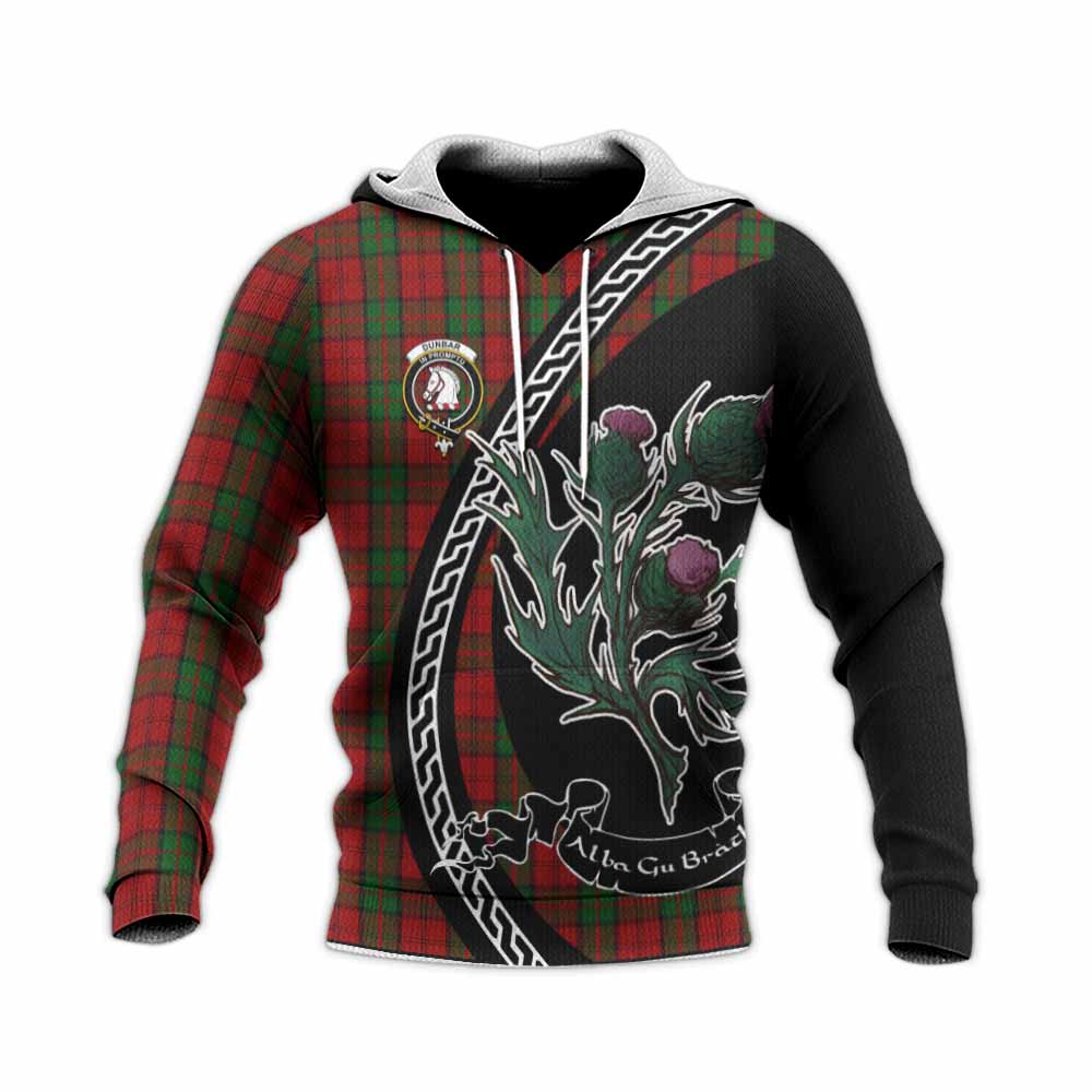 Dunbar Family Crest Tartan Knitted Hoodie Alba Thistle Inspired - Tartan Vibes Clothing