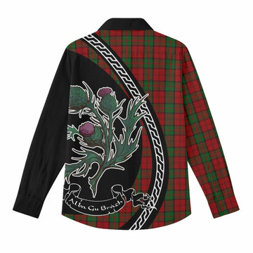 Dunbar Family Crest Tartan Women Casual Shirt Alba Thistle Inspired - Tartan Vibes Clothing