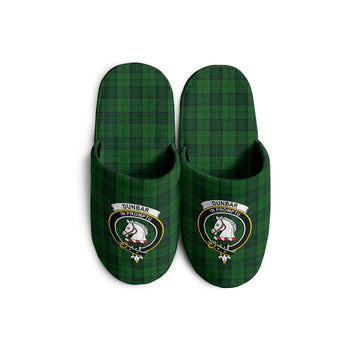 Dunbar Hunting Tartan Home Slippers with Family Crest