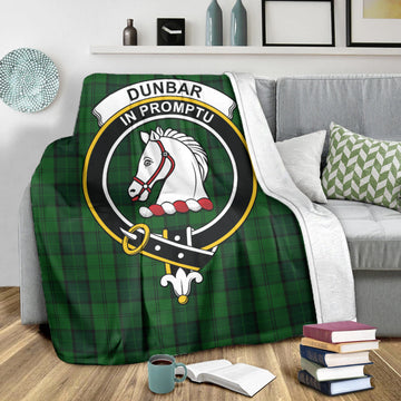 Dunbar Hunting Tartan Blanket with Family Crest
