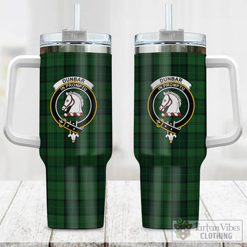 Dunbar Hunting Tartan and Family Crest Tumbler with Handle