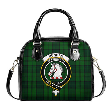 Dunbar Hunting Tartan Shoulder Handbags with Family Crest