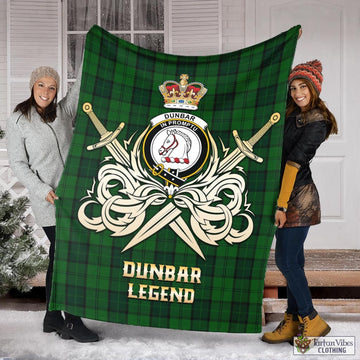 Dunbar Hunting Tartan Blanket with Clan Crest and the Golden Sword of Courageous Legacy