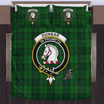 Dunbar Hunting Tartan Bedding Set with Family Crest